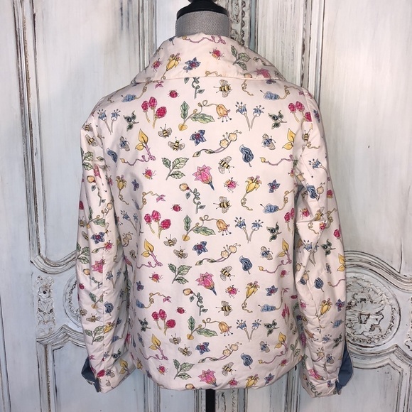 Unique Nature Novelty Print Puffy Buttons Puffer Jacket Size Medium - Picture 10 of 16
